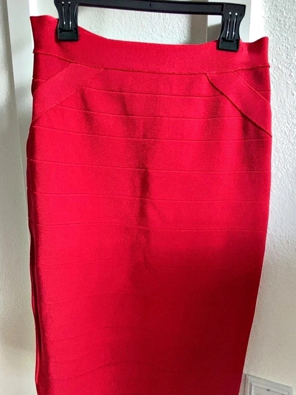 bebe Red Bandage Pencil Skirt Size Medium